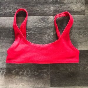 Red white fox bathing suit top